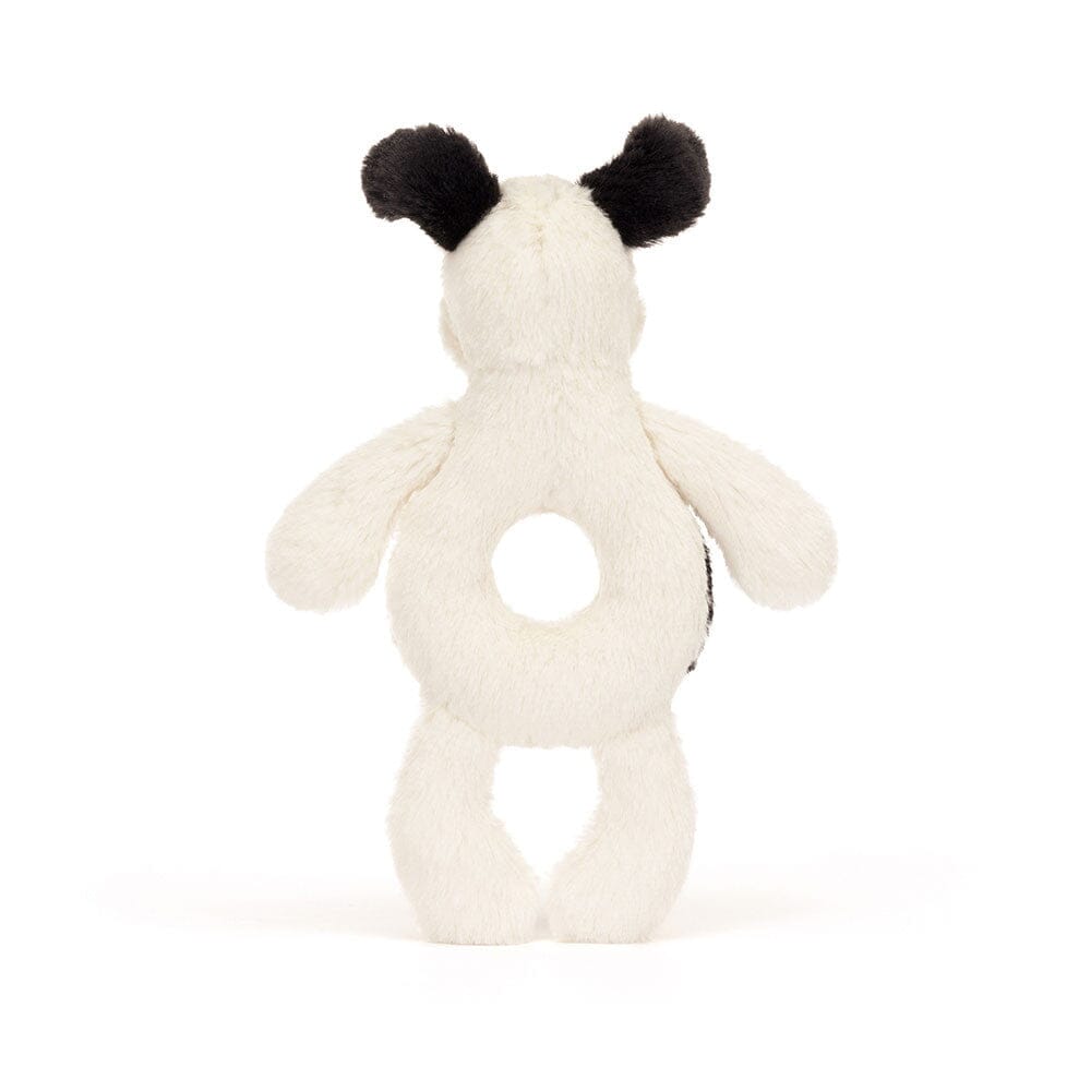 Ring Rattle | Bashful Black & Cream Puppy