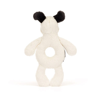Ring Rattle | Bashful Black & Cream Puppy