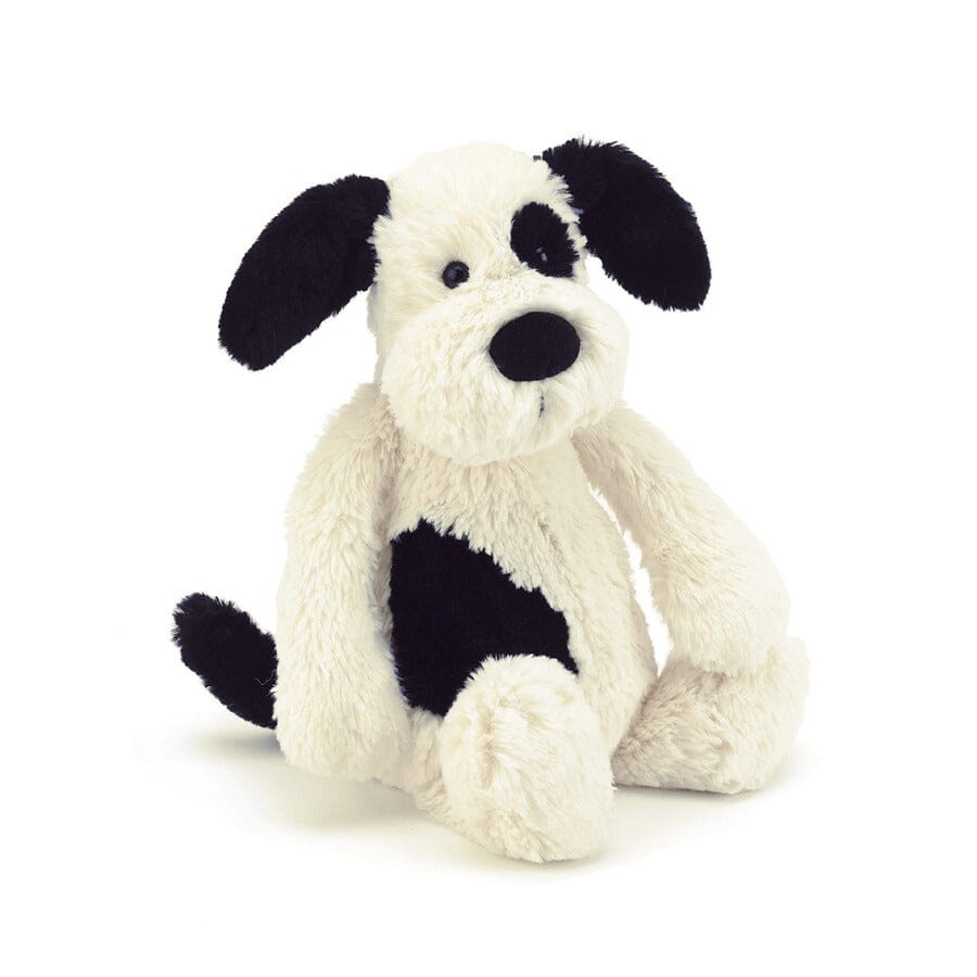 Puppy Makes Mischief Book & Bashful Black & Cream Puppy Medium