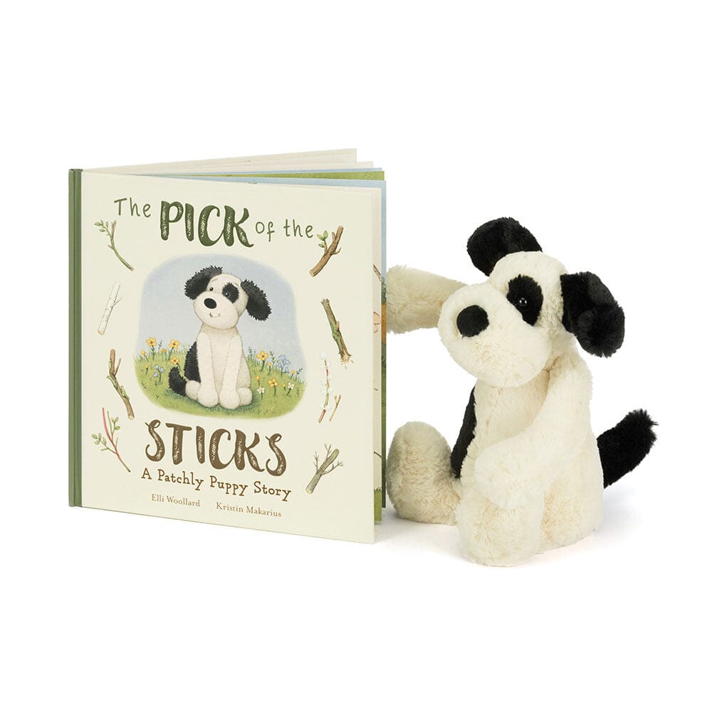 The Pick of the Sticks Book and Bashful Black & Cream Puppy Original